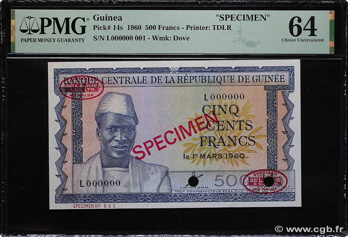 500 Francs Spécimen GUINÉE  1960 P.14s pr.NEUF