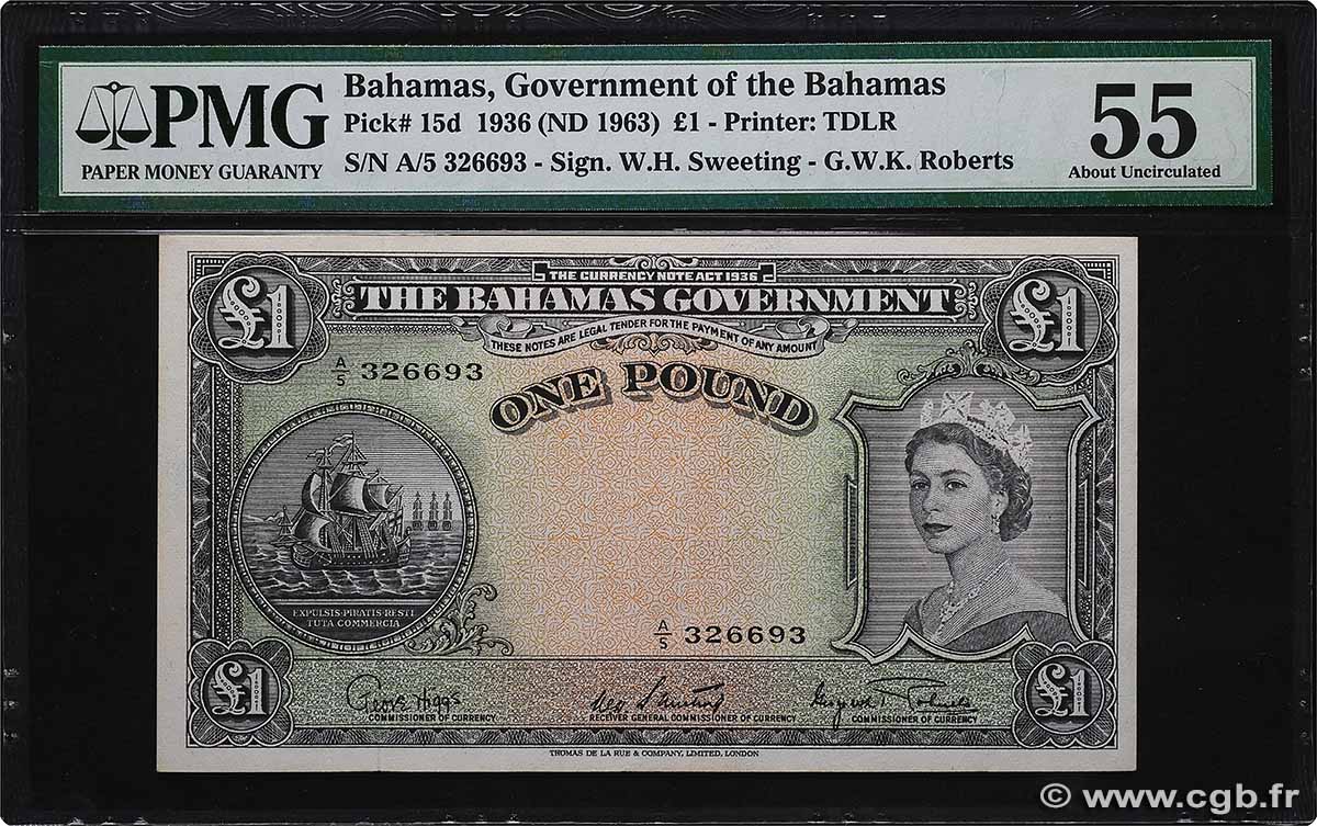 1 Pound BAHAMAS  1953 P.15d SPL