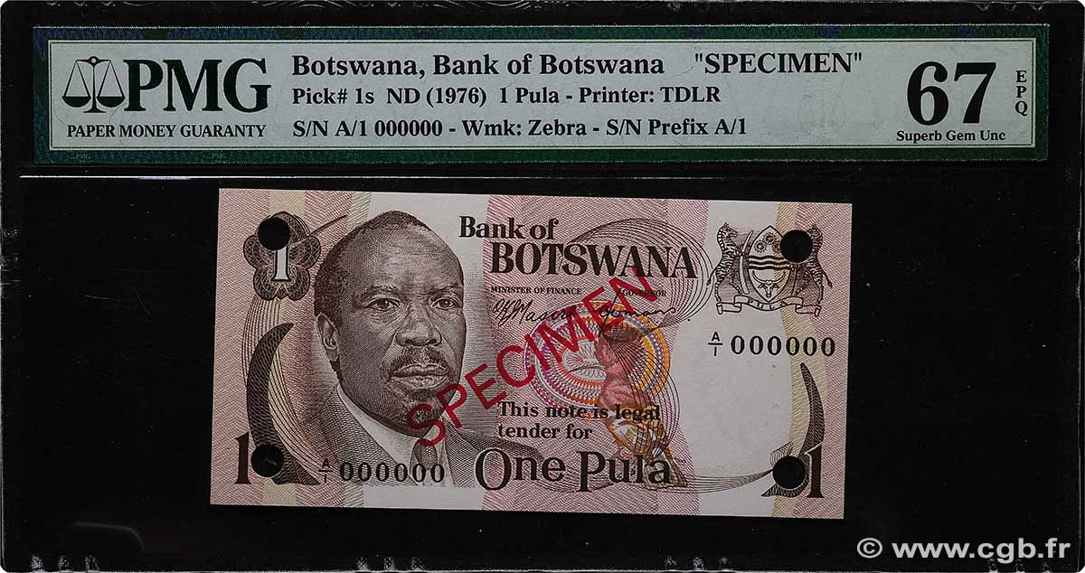1 Pula Spécimen BOTSWANA  1976 P.01s NEUF