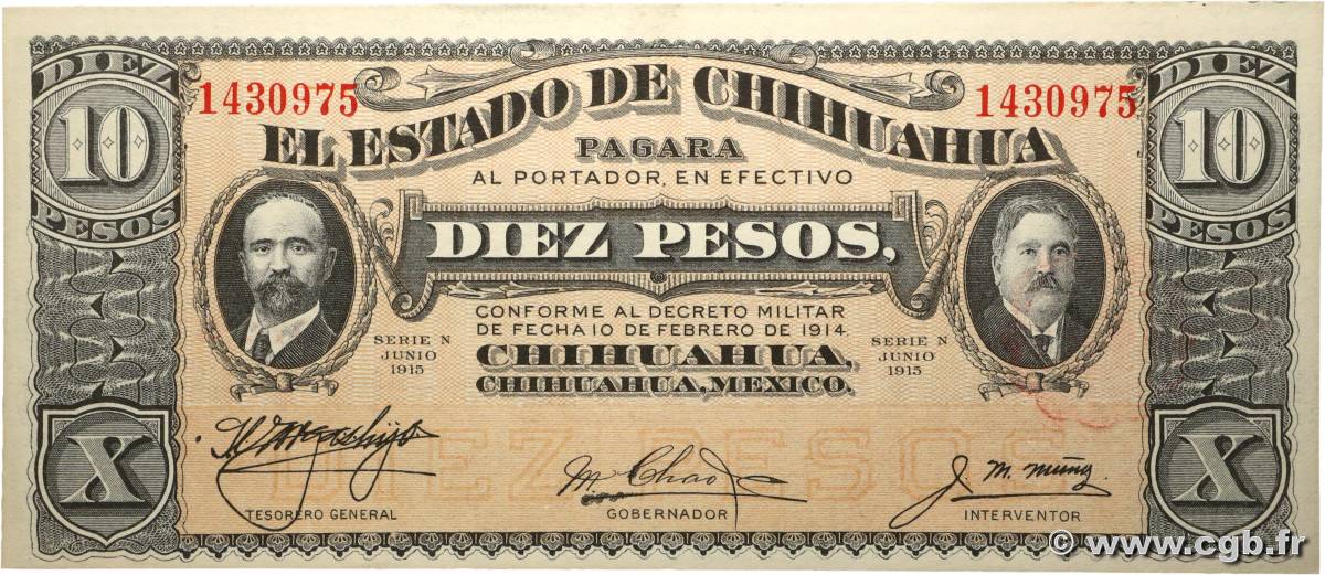 10 Pesos MEXIQUE  1915 PS.0535a NEUF
