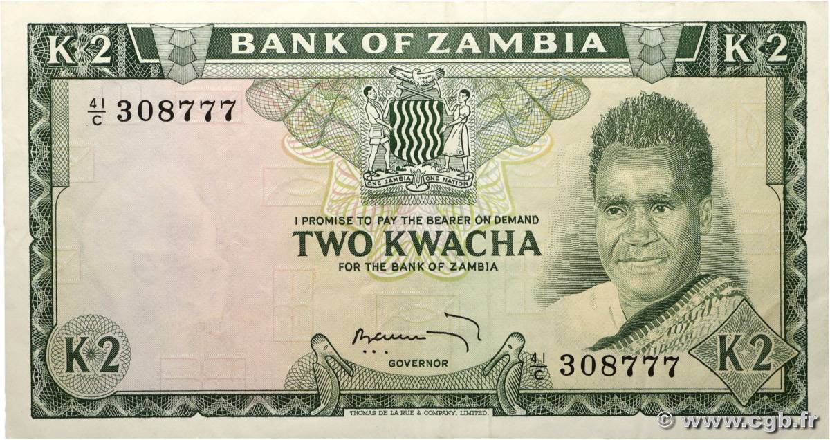 2 Kwacha ZAMBIA  1969 P.11c VF