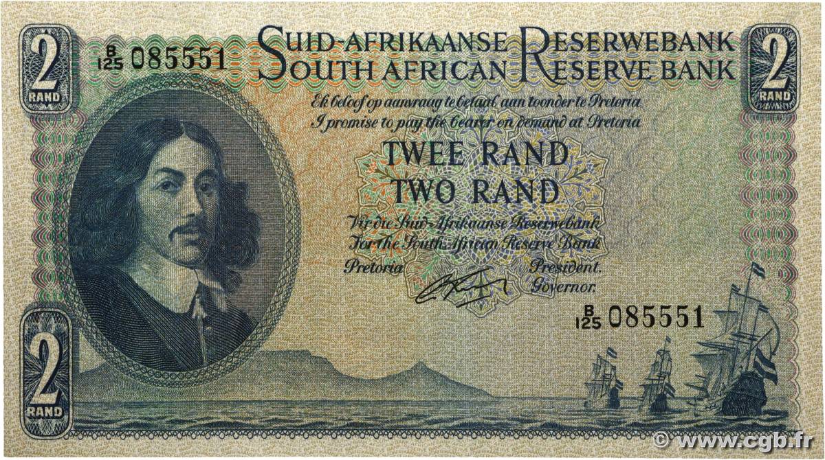 2 Rand AFRIQUE DU SUD  1962 P.105b pr.NEUF