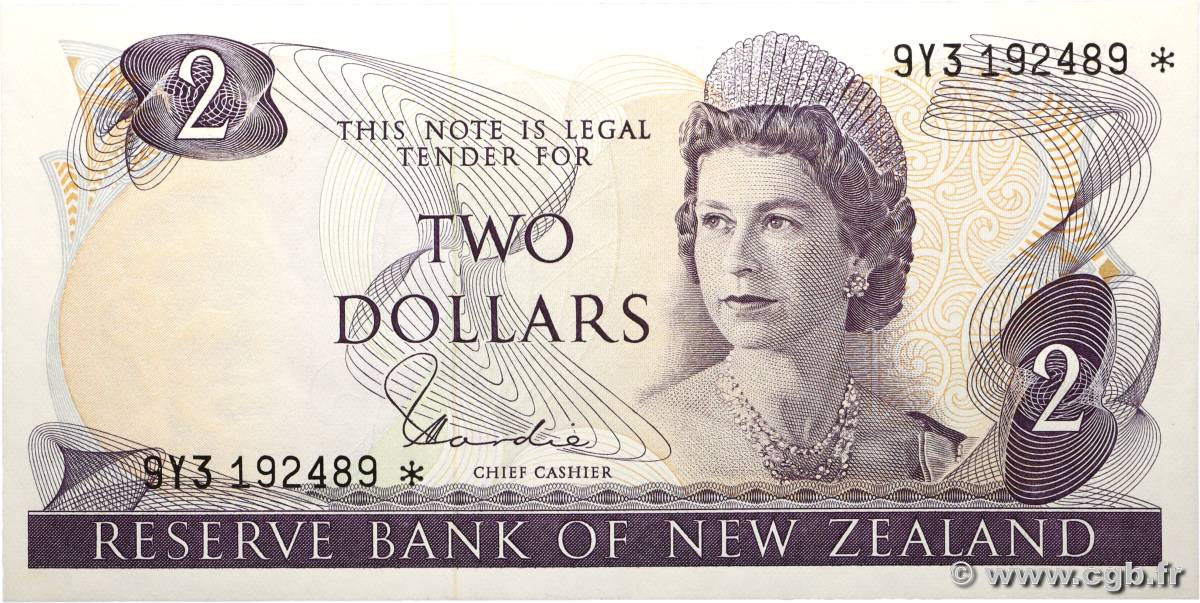 2 Dollars Remplacement NOUVELLE-ZÉLANDE  1977 P.164d*  NEUF