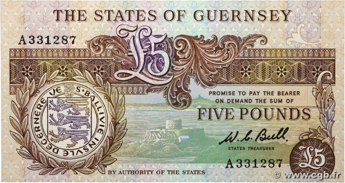 5 Pounds GUERNESEY 1980 P.49a SPL