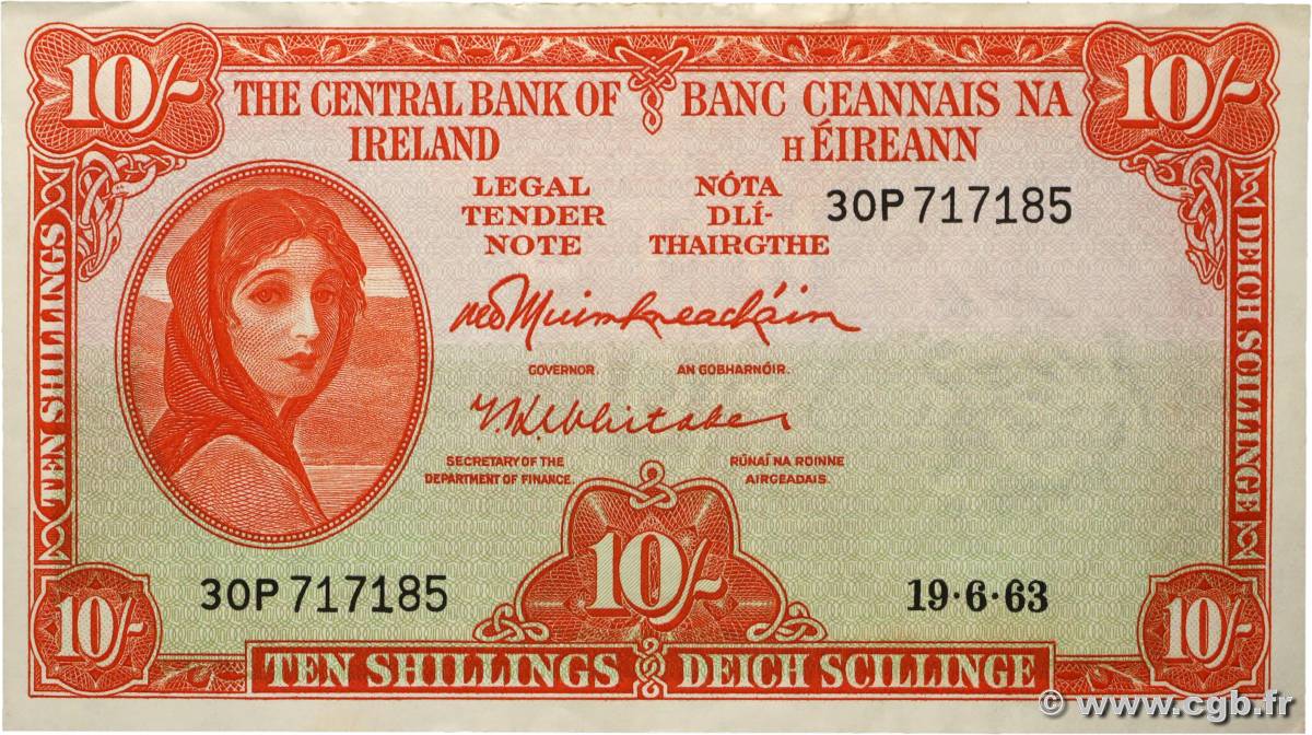 10 Shillings IRLANDE  1963 P.063a TTB