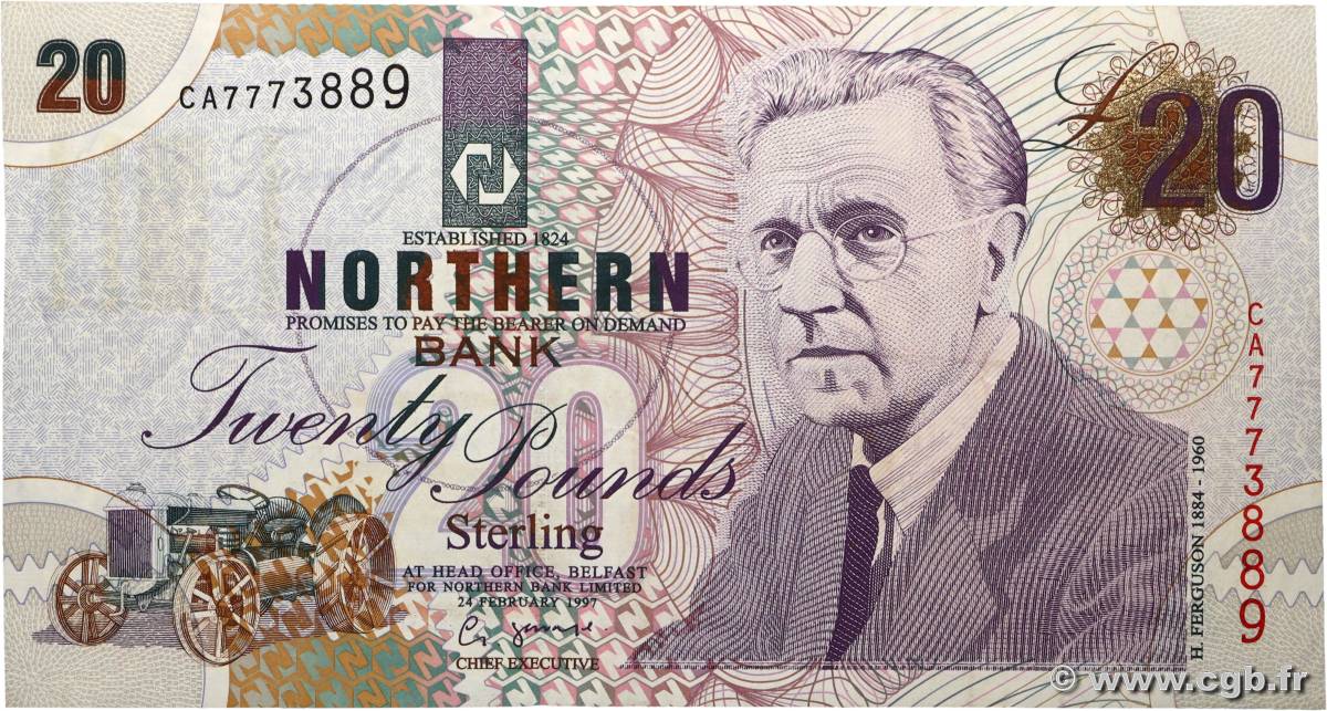 20 Pounds IRLANDE DU NORD  1997 P.199a TTB