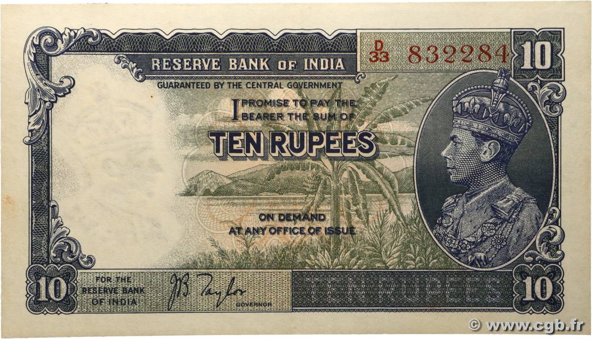 10 Rupees INDIEN
1937 P.019a fVZ