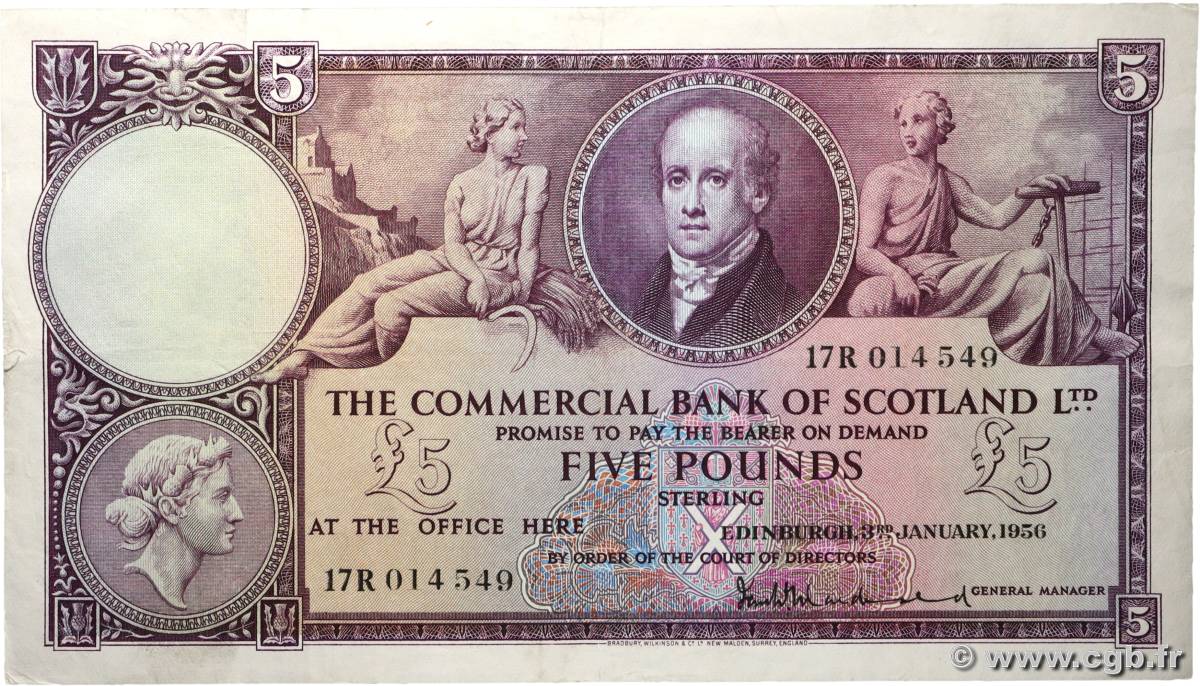 5 Pounds SCOTLAND  1956 PS.333 VF-