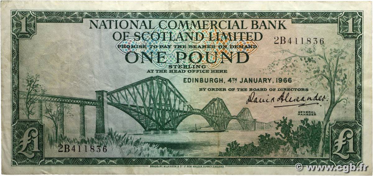 1 Pound SCOTLAND 1966 P.269a F+