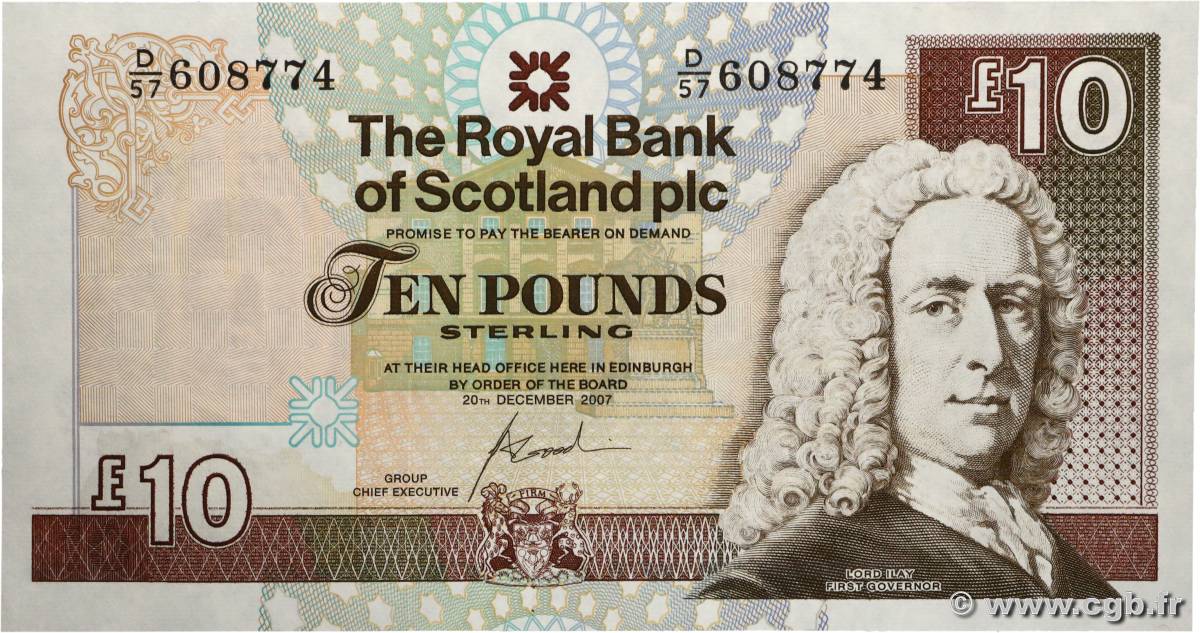 10 Pounds SCOTLAND 2007 P.353b ST