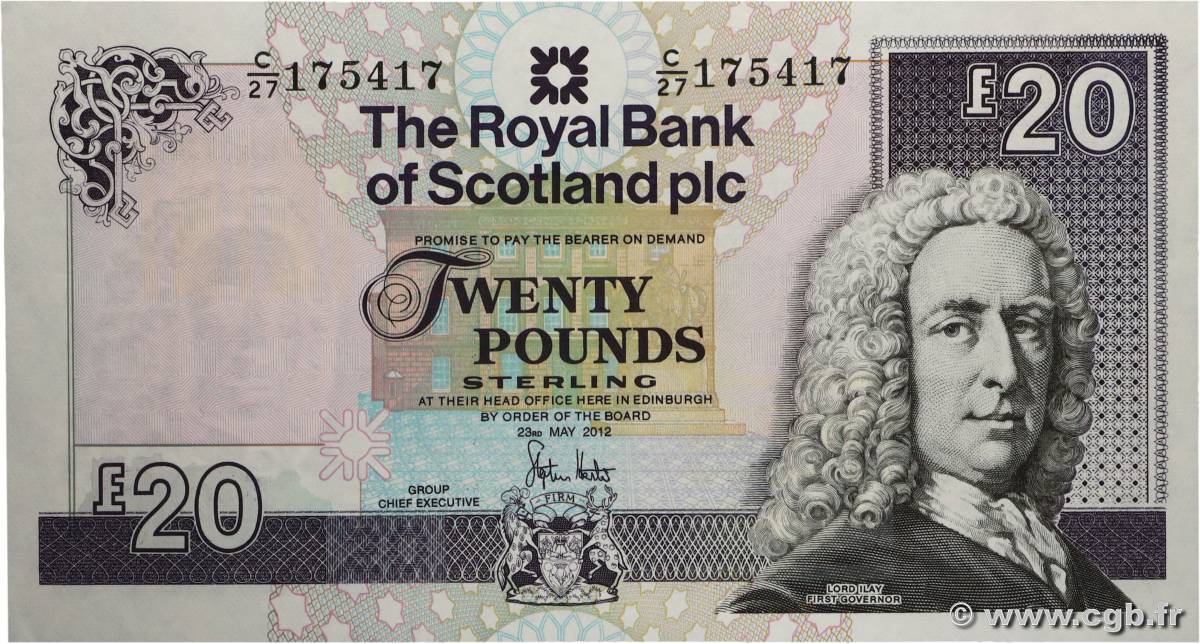 20 Pounds ÉCOSSE  2012 P.354e SPL+