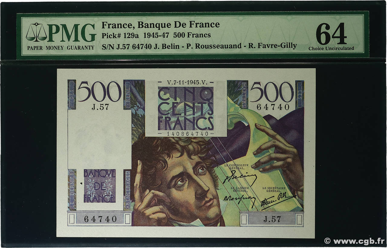 500 Francs CHATEAUBRIAND FRANCE 1945 F.34.03 pr.NEUF