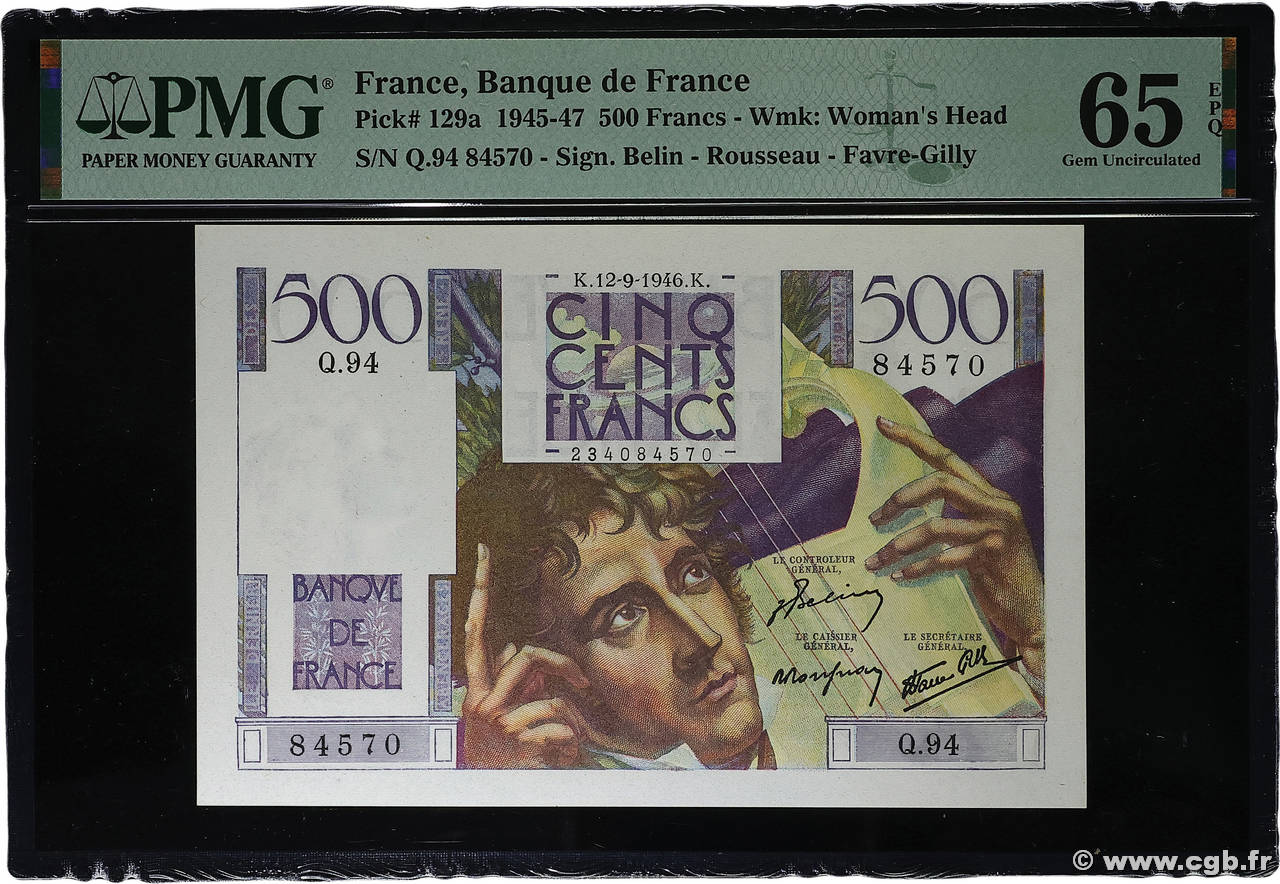 500 Francs CHATEAUBRIAND FRANCE 1946 F.34.06 NEUF