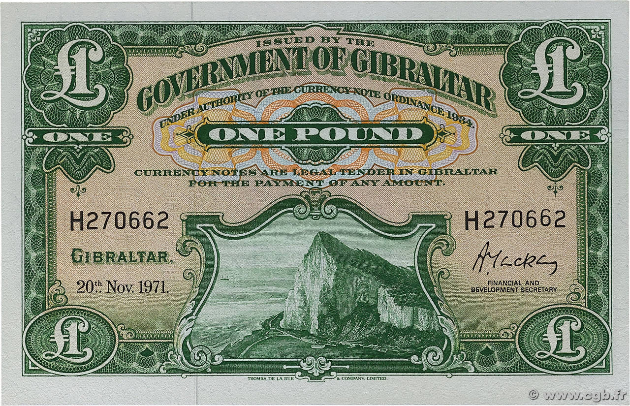 1 Pound GIBRALTAR 1971 P.18b NEUF