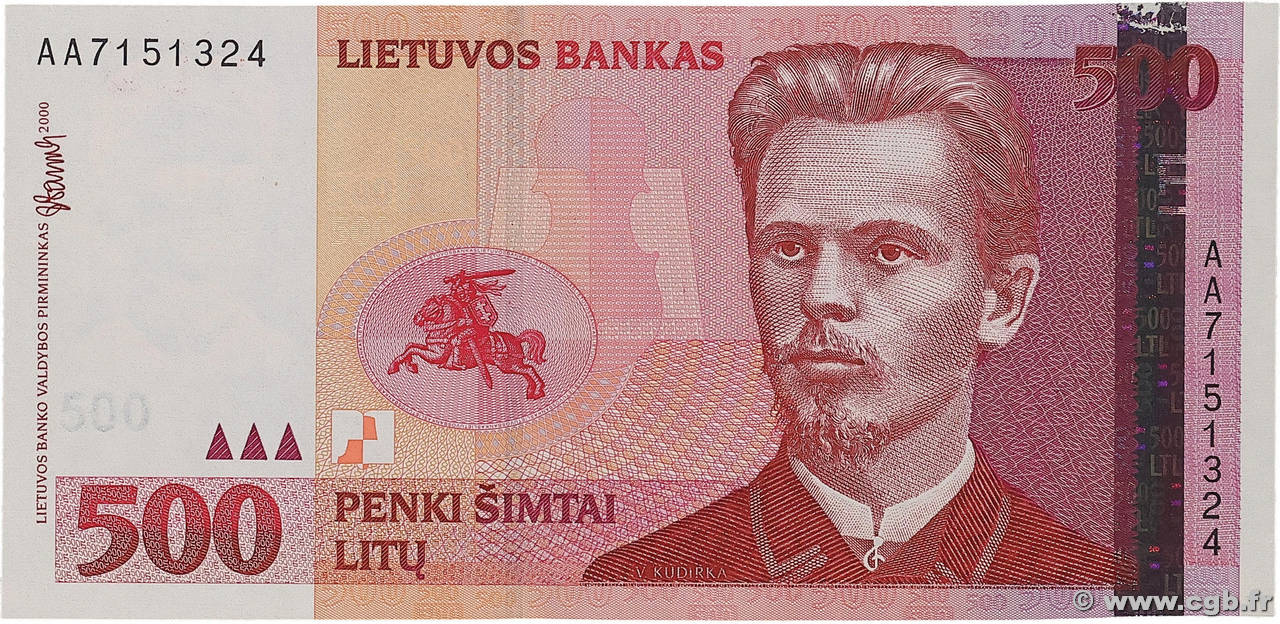 500 Litu LITUANIE 2000 P.64 pr.NEUF