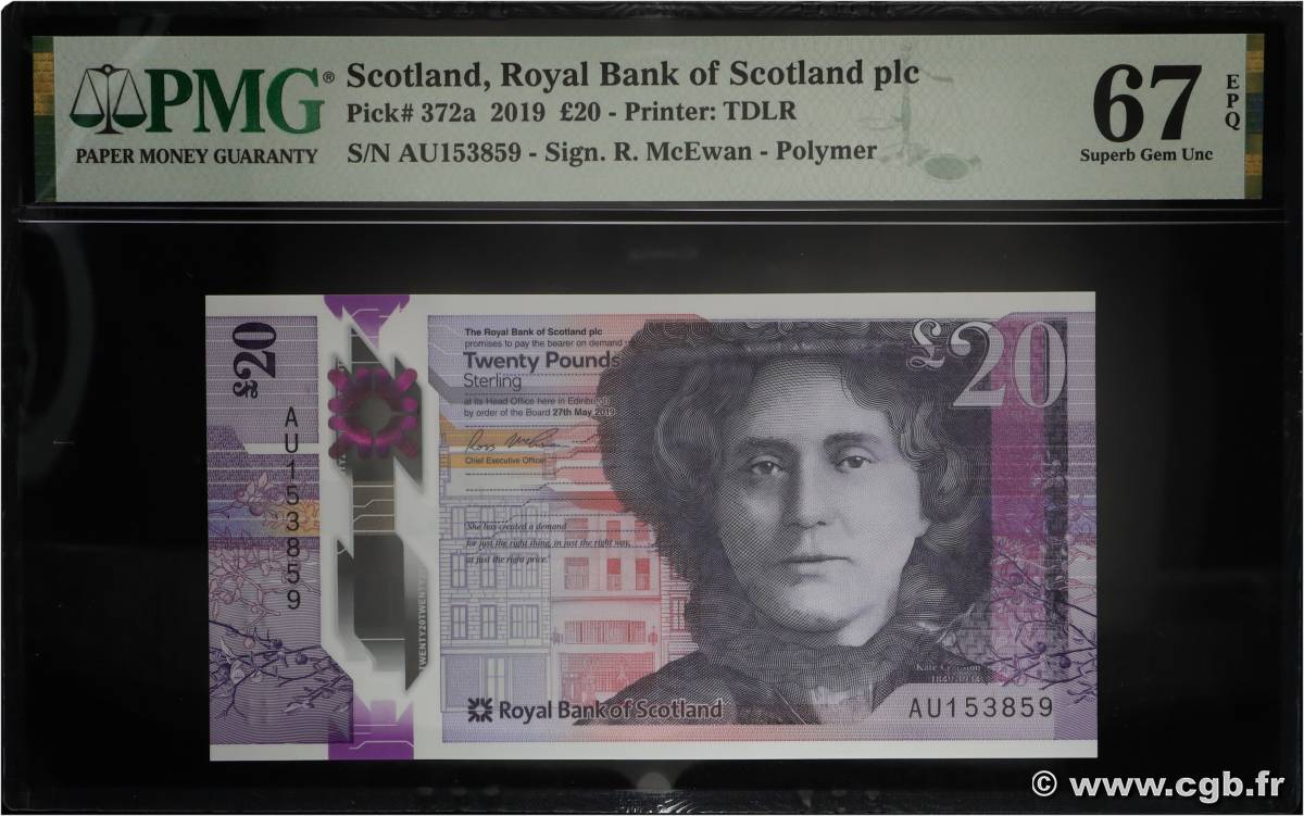20 Pounds SCOTLAND 2019 P.372a ST