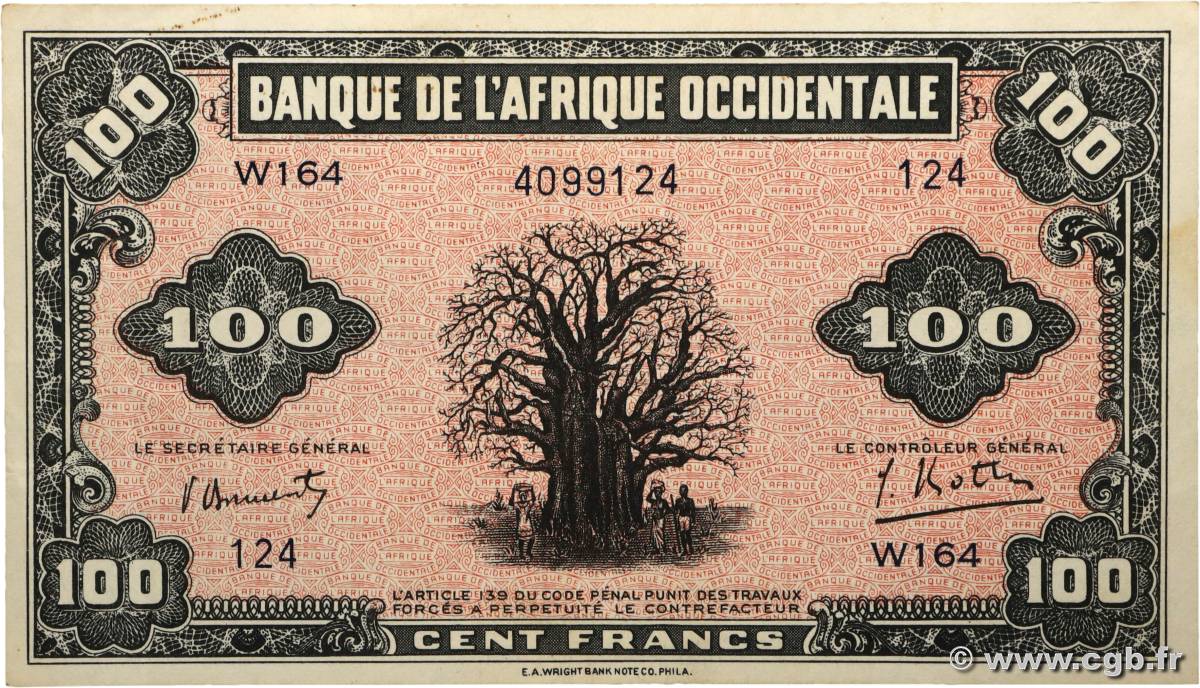 100 Francs AFRIQUE OCCIDENTALE FRANÇAISE (1895-1958)  1942 P.31a SPL