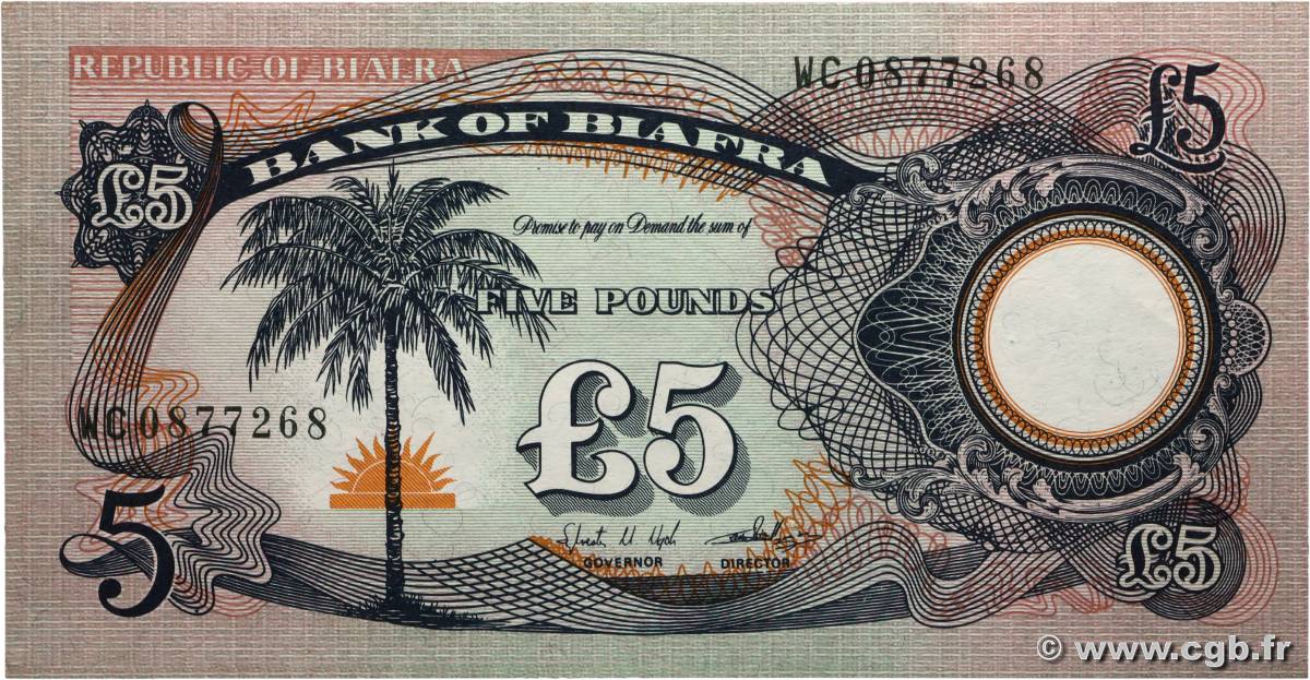 5 Pounds BIAFRA  1968 P.06a UNC