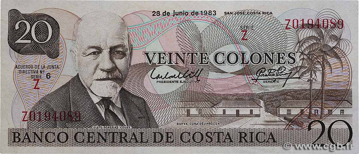 20 Colones COSTA RICA  1983 P.252a NEUF