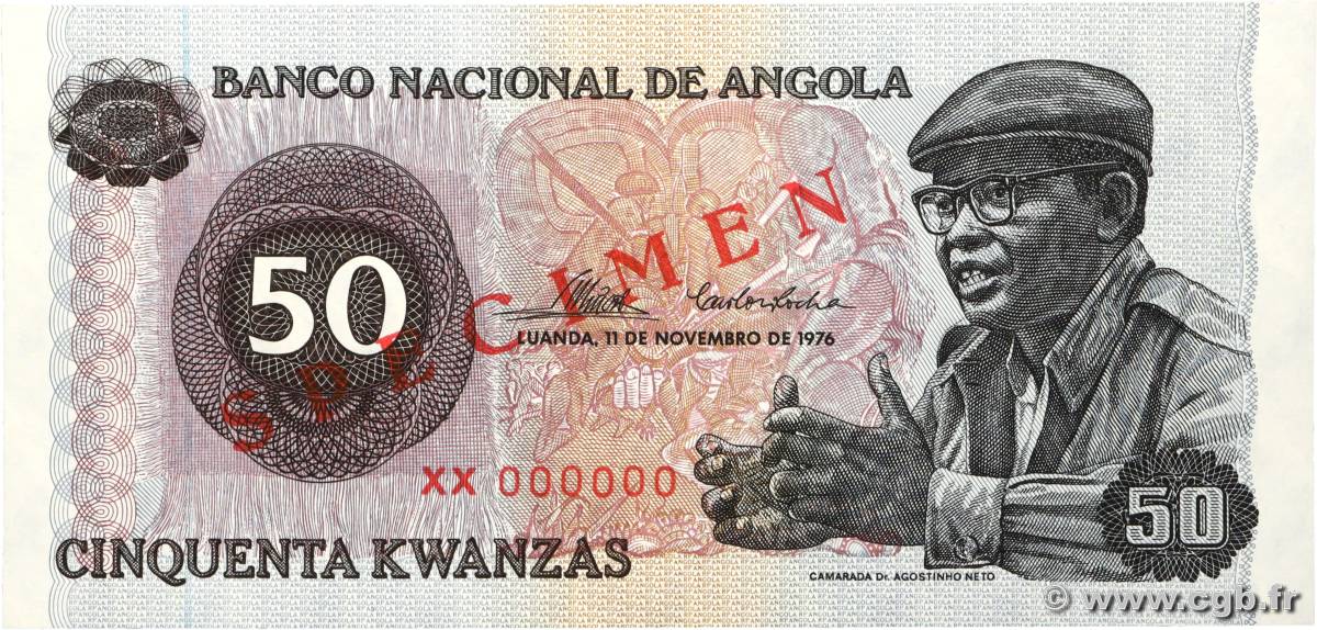 50 Kwanzas Spécimen ANGOLA  1976 P.110s NEUF