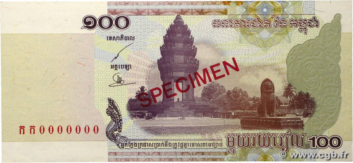 100 Riels Spécimen CAMBODIA 2001 P.53s UNC-