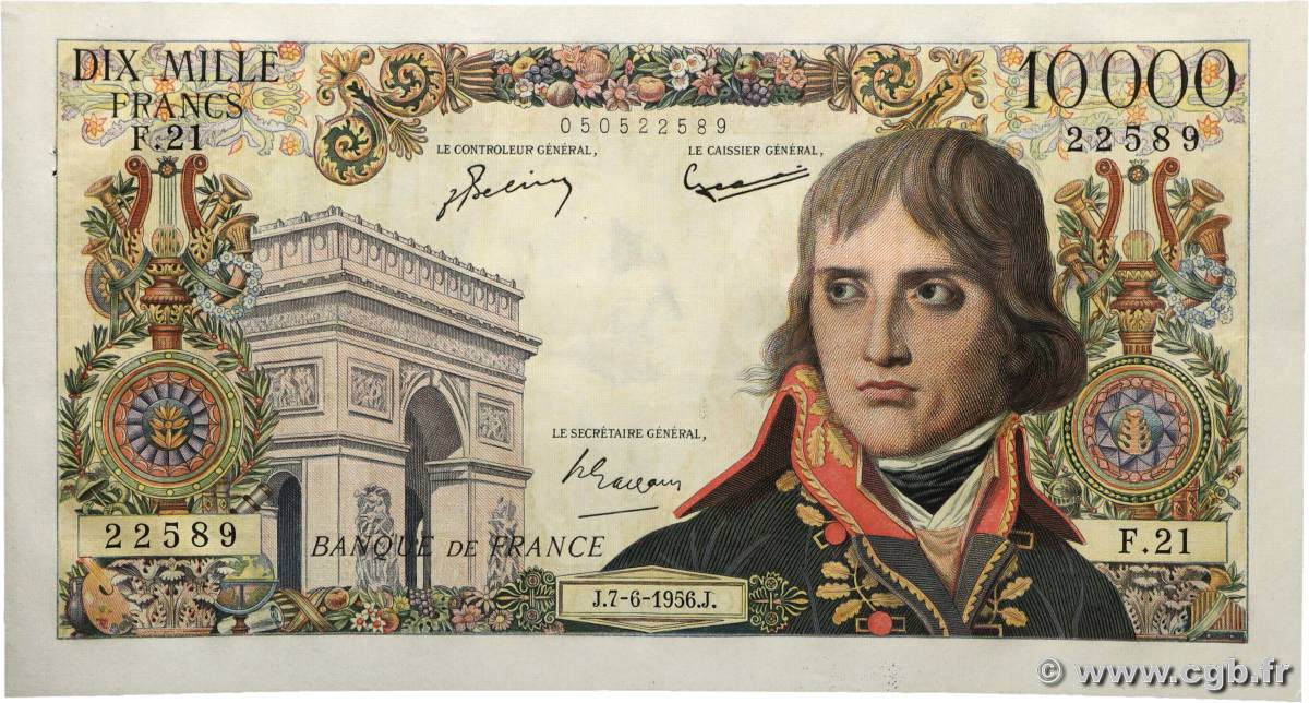 10000 Francs BONAPARTE FRANCE 1956 F.51.03 TTB+