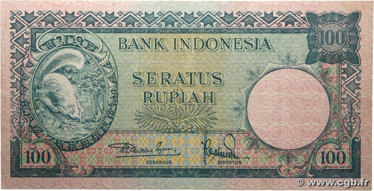 100 Rupiah INDONÉSIE 1957 P.051 TTB+