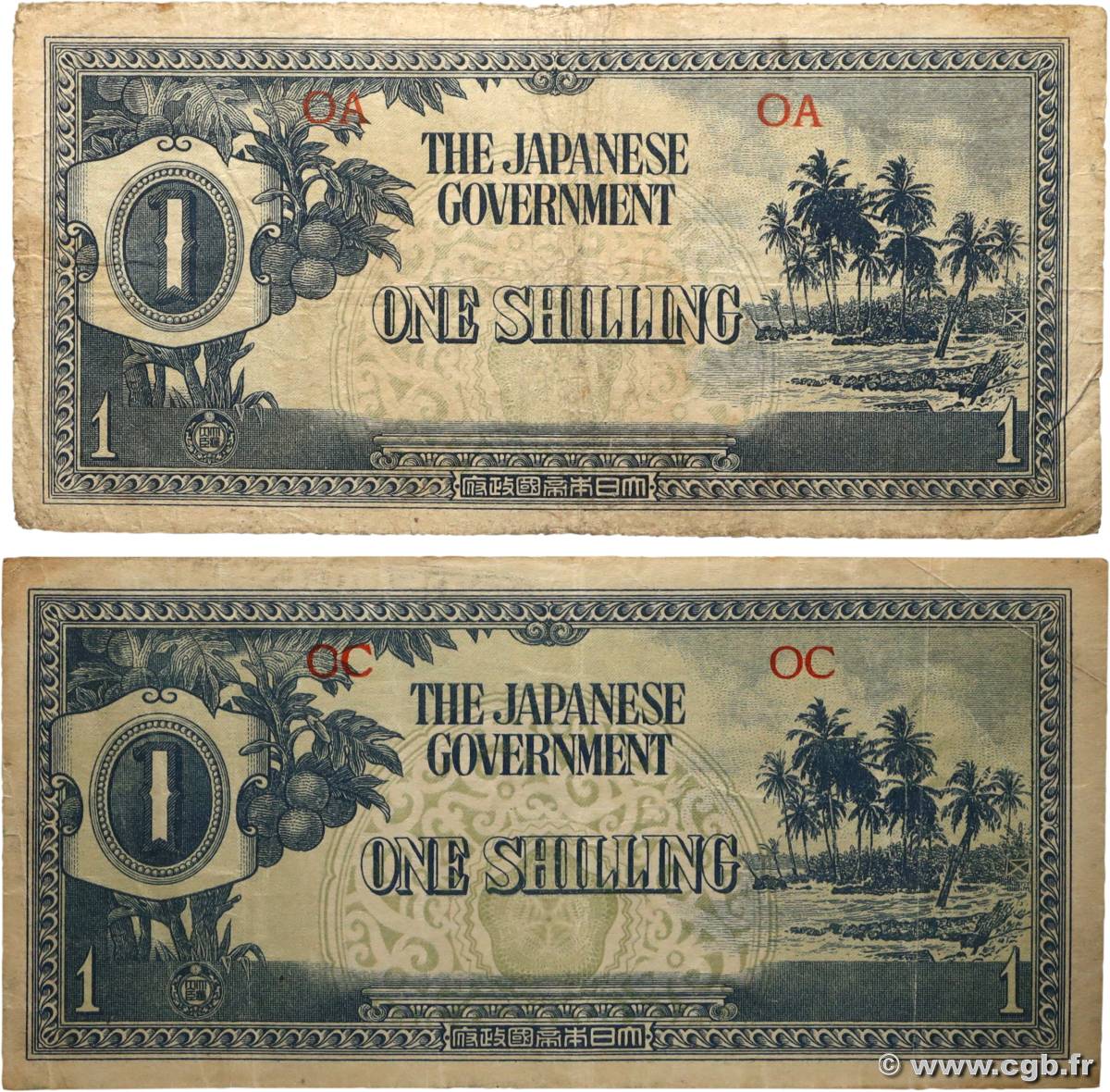 1 Shilling Lot OCÉANIE  1942 P.02a pr.TB