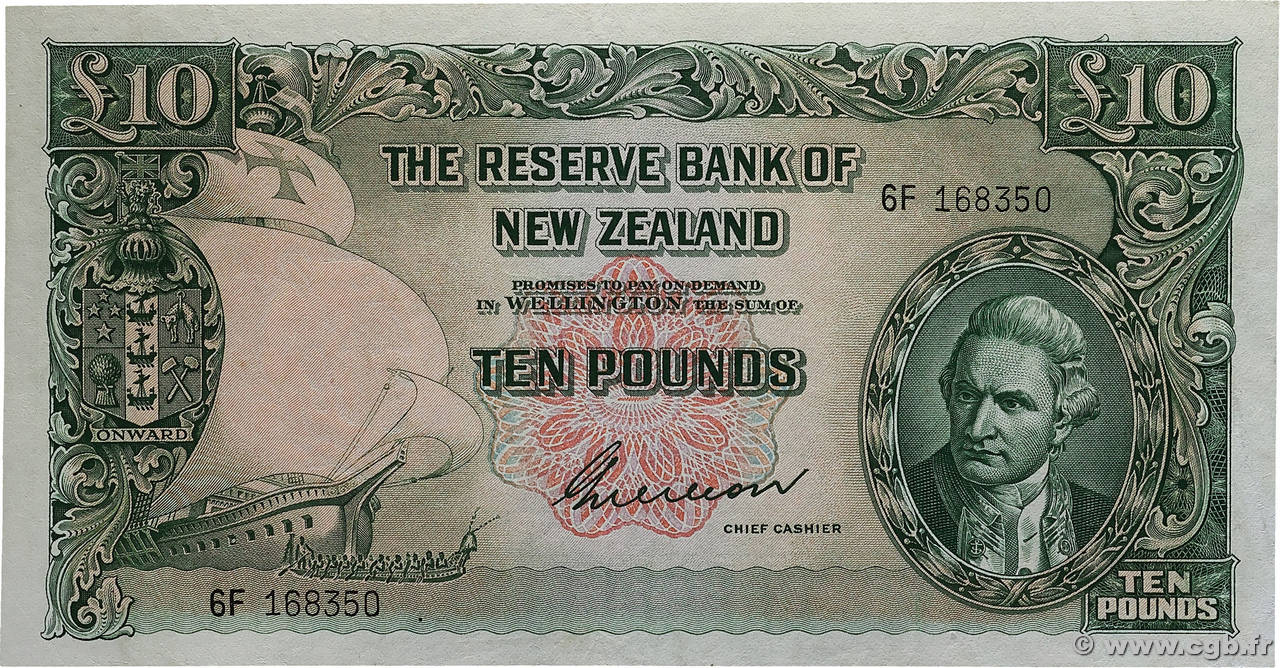 10 Pounds NOUVELLE-ZÉLANDE 1955 P.161b TTB+