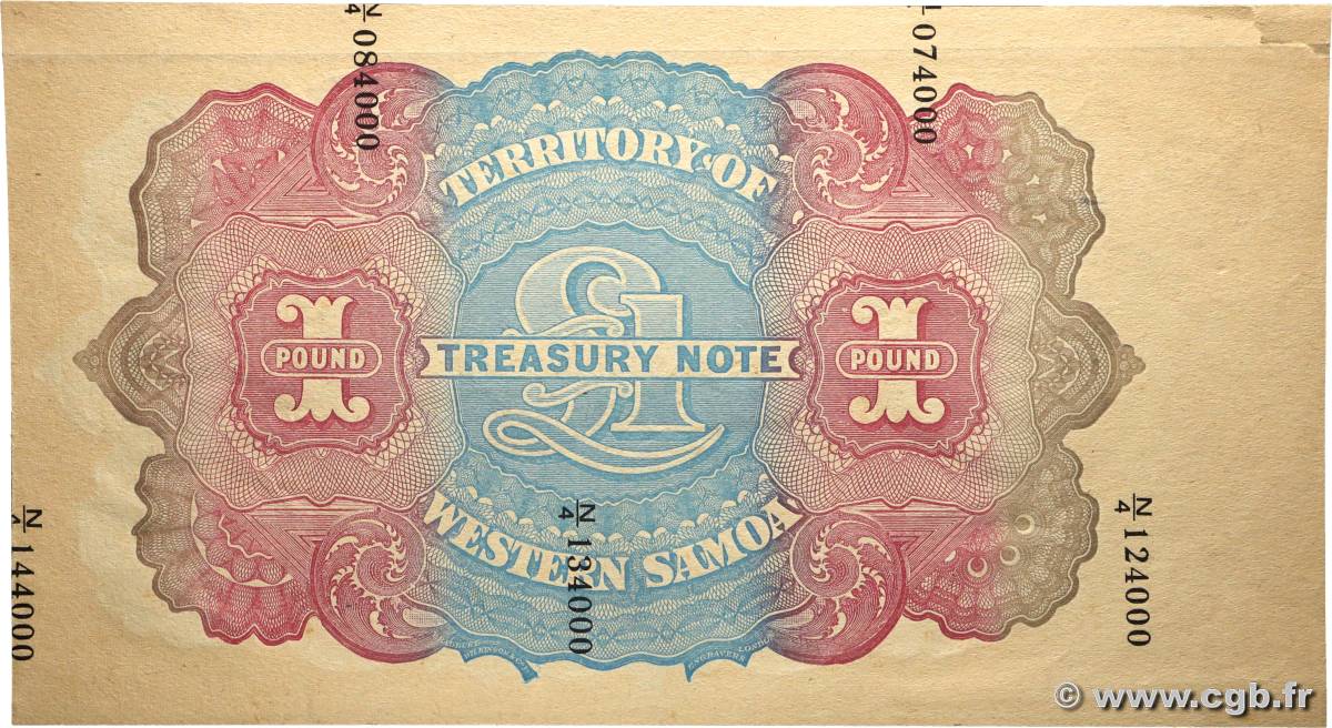 1 Pound Épreuve SAMOA  1953 P.08Aap TTB+