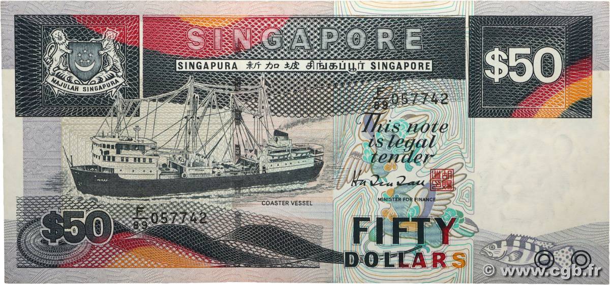 50 Dollars SINGAPOUR  1997 P.36 pr.NEUF