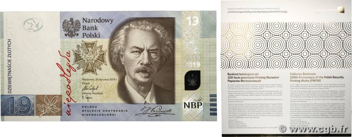 19 Zlotych Set de présentation POLOGNE  2019 P.193 NEUF