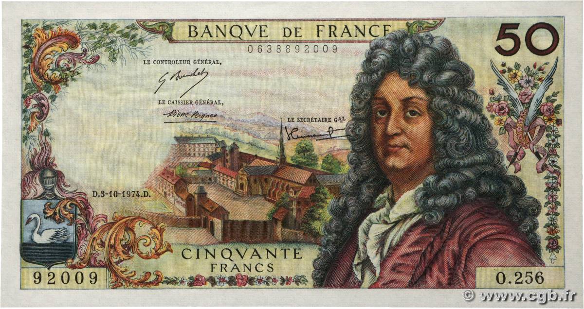 50 Francs RACINE FRANCE  1974 F.64.28 SPL