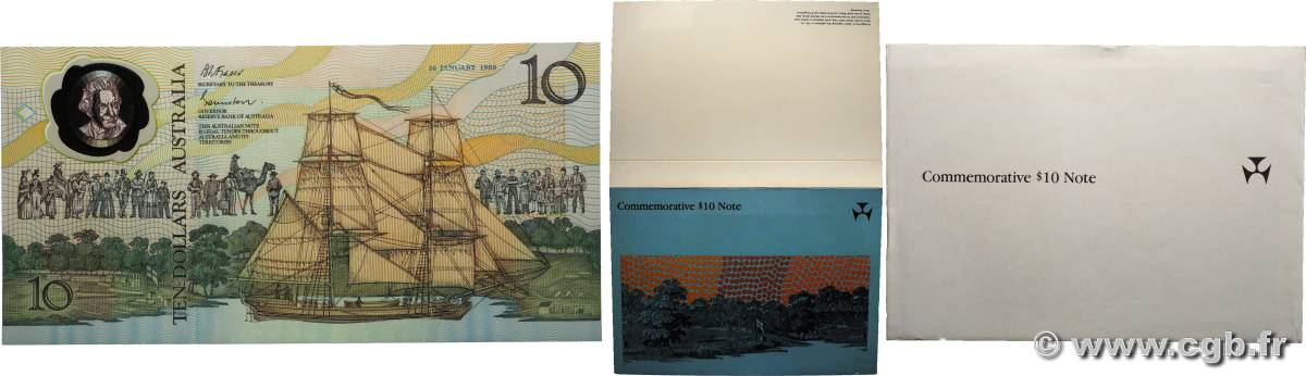 10 Dollars Set de présentation AUSTRALIE  1988 P.49a NEUF