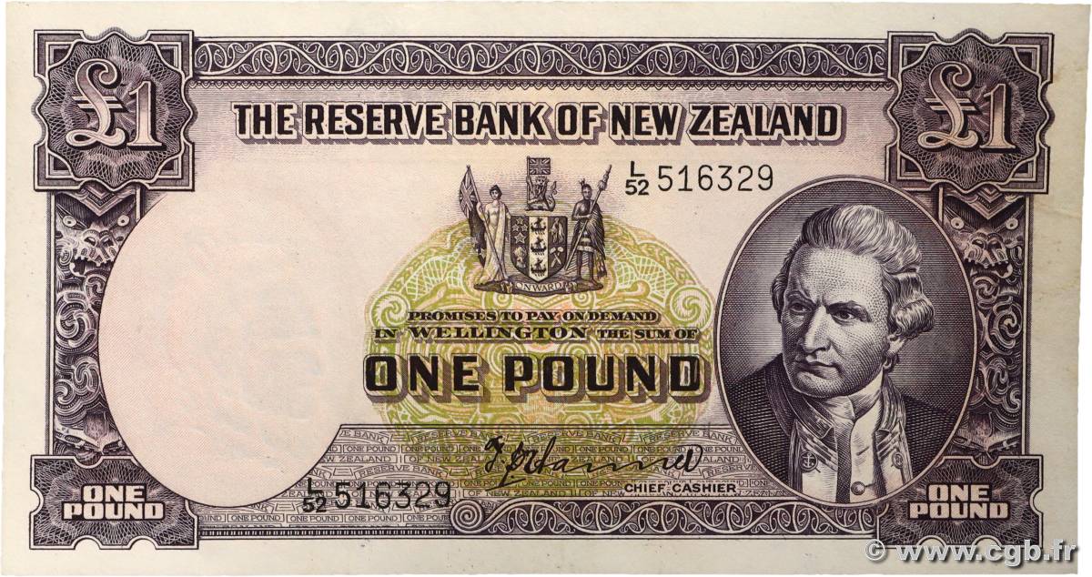 1 Pound NOUVELLE-ZÉLANDE 1955 P.159a SUP