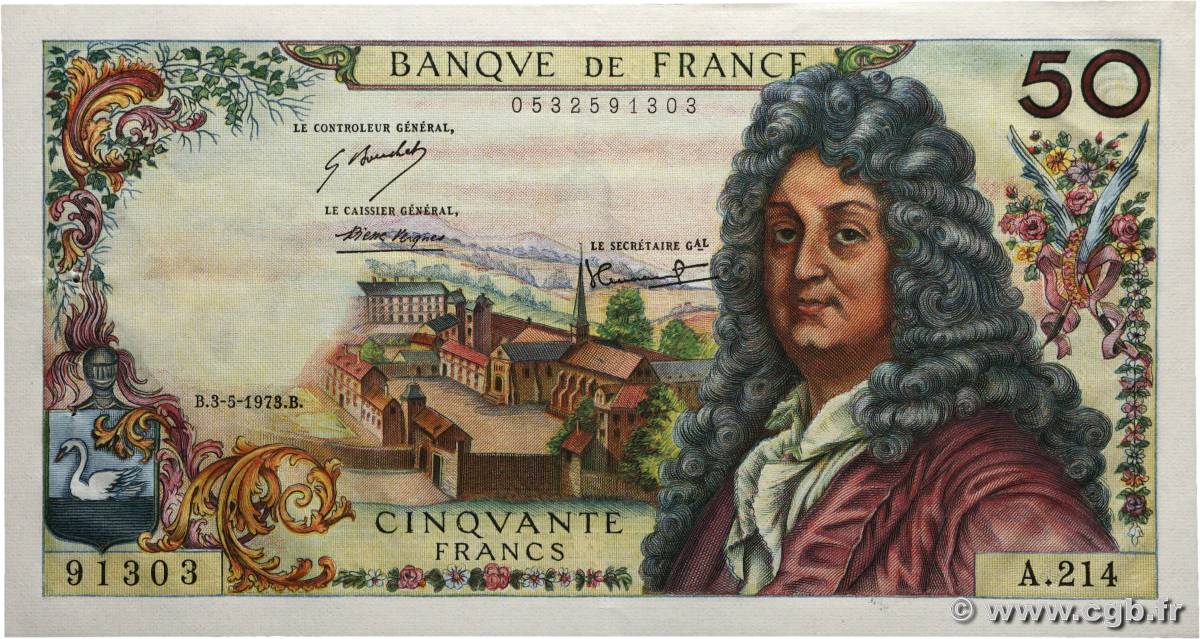 50 Francs RACINE FRANCE  1973 F.64.23 SUP+