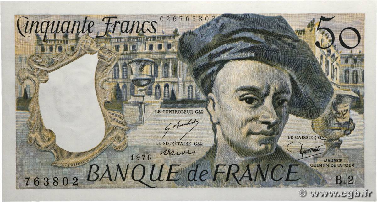 50 Francs QUENTIN DE LA TOUR FRANCE  1976 F.67.01 pr.NEUF