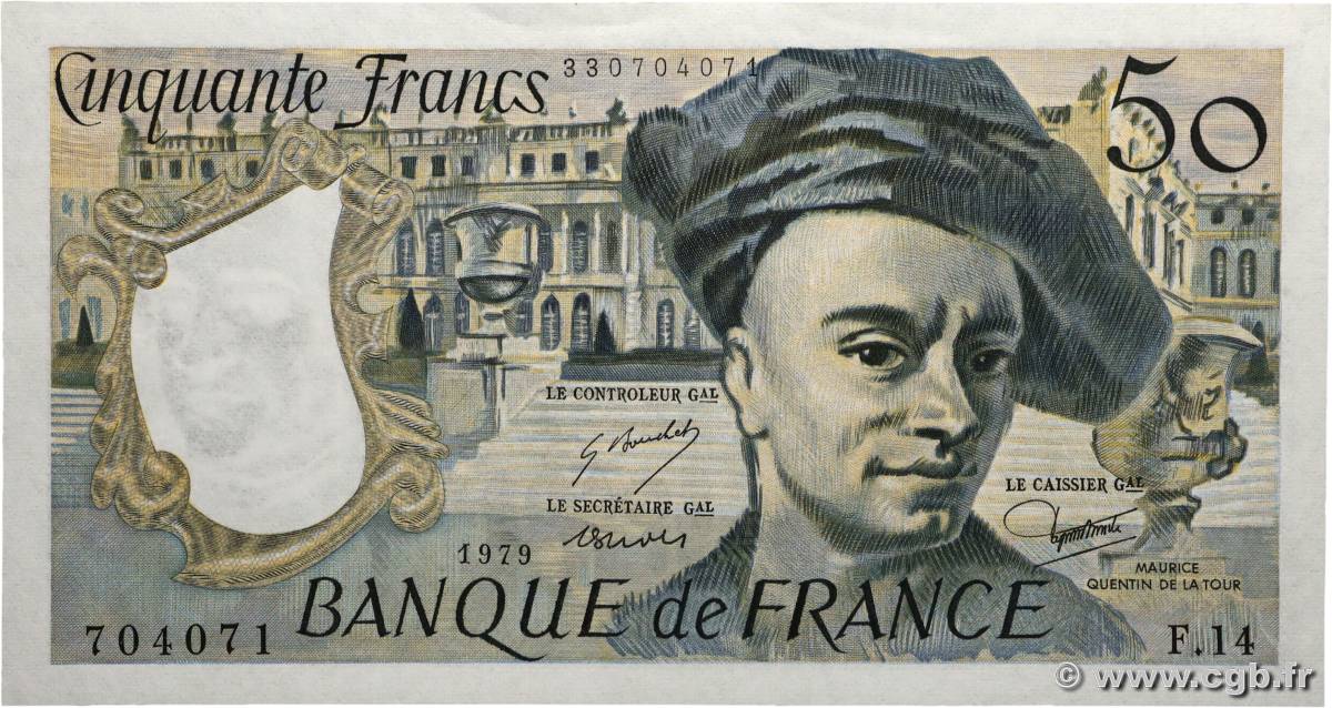 50 Francs QUENTIN DE LA TOUR FRANCE  1979 F.67.04 SPL+