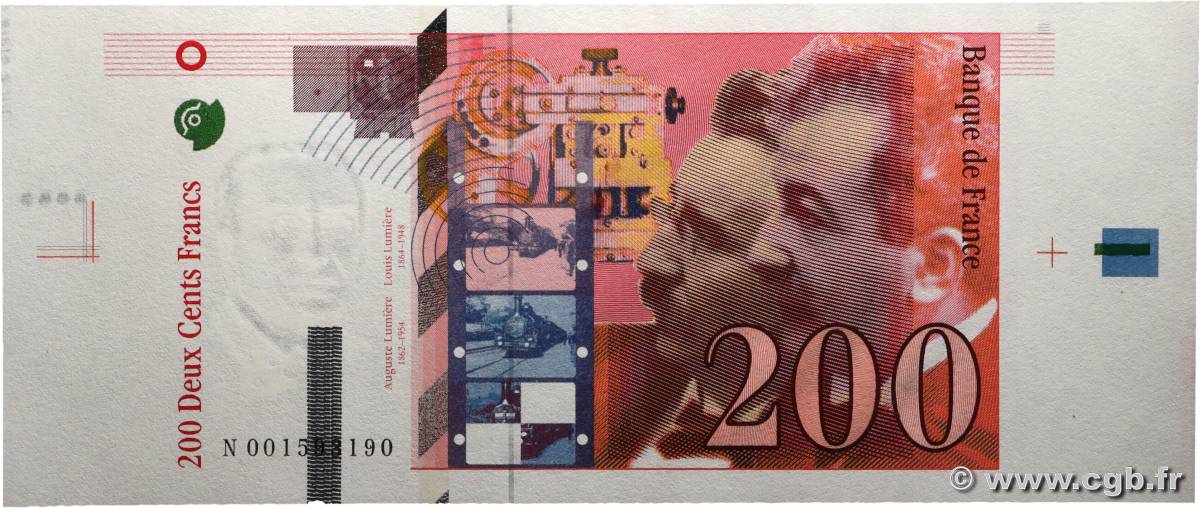 200 Francs FRÈRES LUMIÈRE Essai FRANCE  1994 F.- NEUF