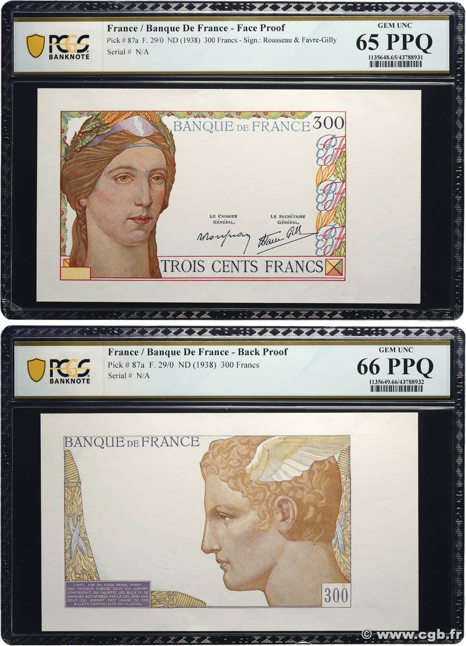 300 Francs Épreuve FRANCE 1938 F.29.00Ed NEUF