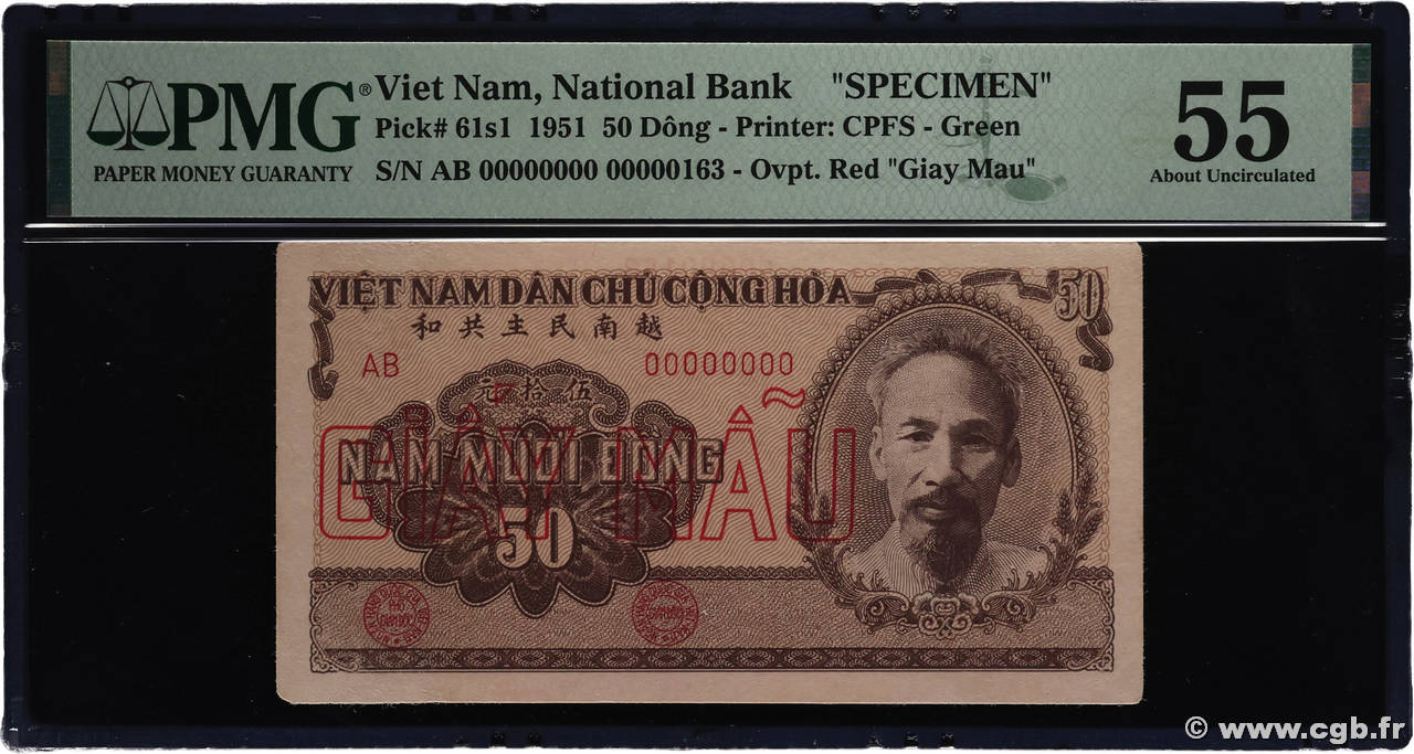 50 Dong Spécimen VIET NAM 1951 P.061bs AU