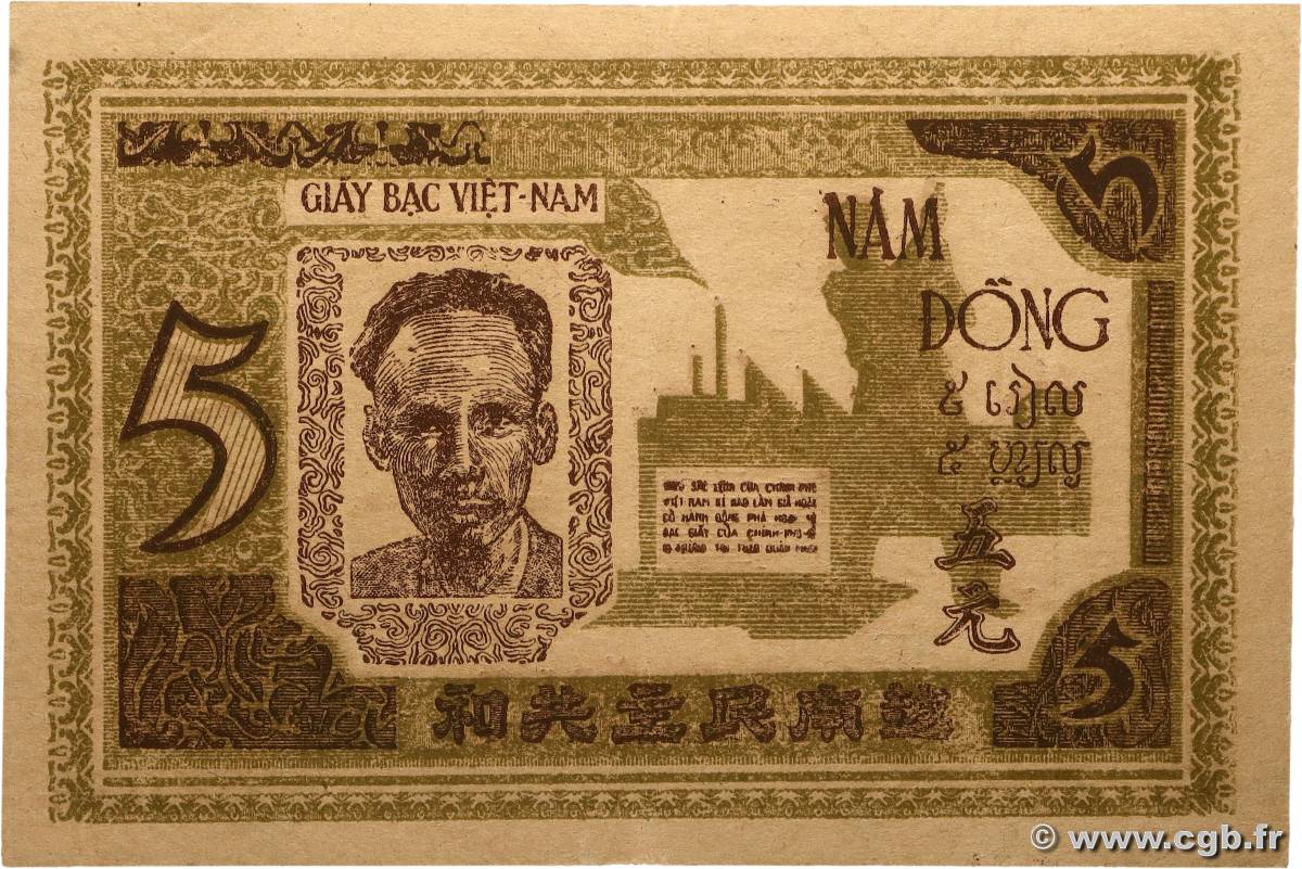 5 Dong VIETNAM 1946 P.003b fST+