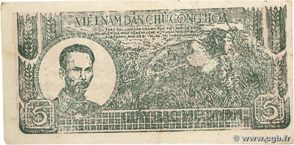5 Dong VIETNAM 1948 P.017a fVZ