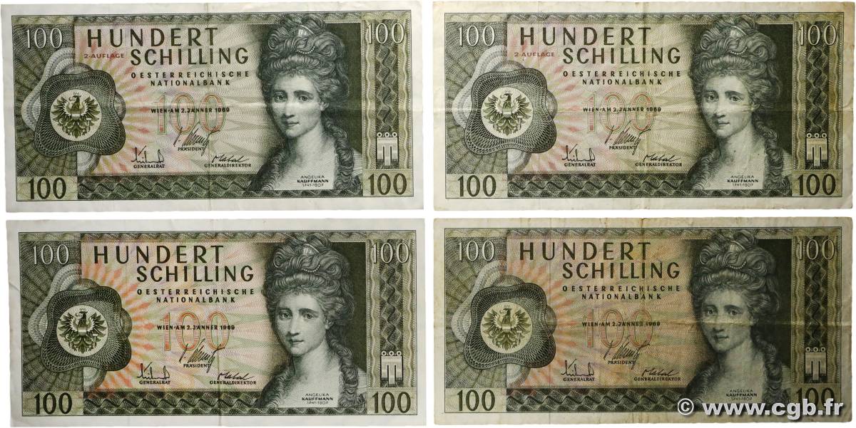 100 Schilling Lot AUTRICHE  1969 P.146 TB+