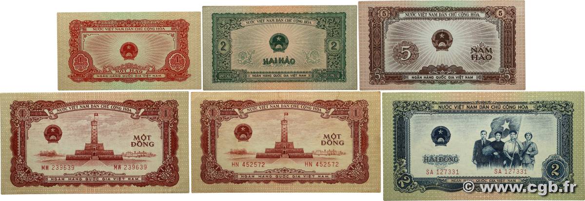 1 Hao à 2 Dong Lot VIETNAM 1958 P.068 à 072 fST