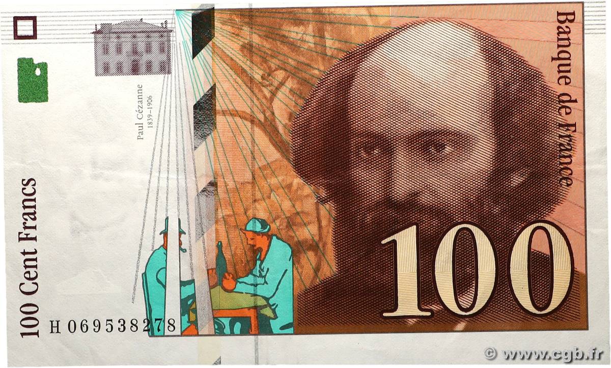 100 Francs CÉZANNE Fauté FRANKREICH 1998 F.74.02 fVZ