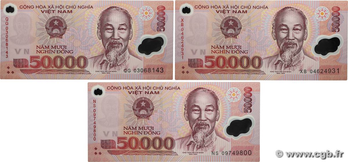 50000 Dong Lot VIETNAM 2003 P.121a, b, g ST
