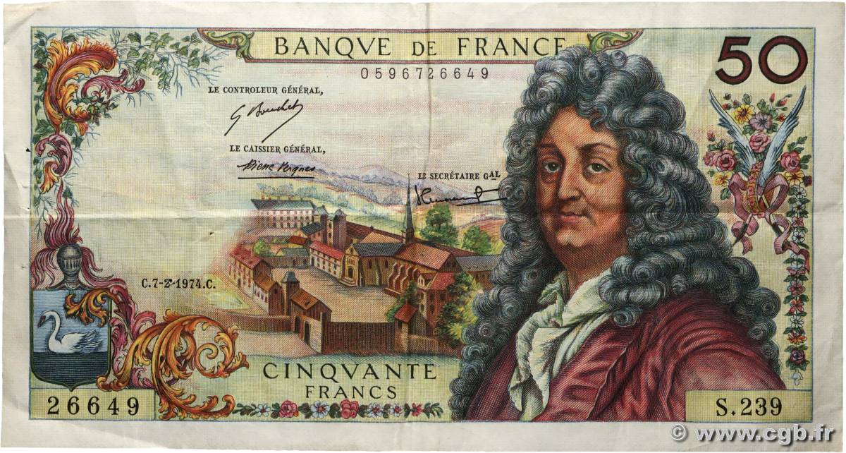 50 Francs RACINE FRANCE  1974 F.64.26 TTB