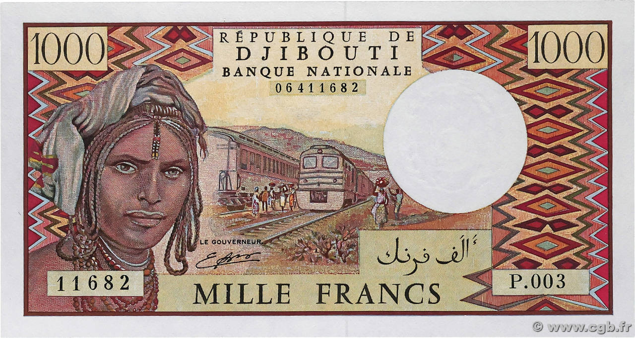 1000 Francs DSCHIBUTI 1991 P.37d1 ST