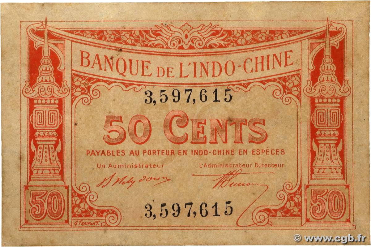 50 Cents FRANZÖSISCHE-INDOCHINA 1919 P.046 VZ+